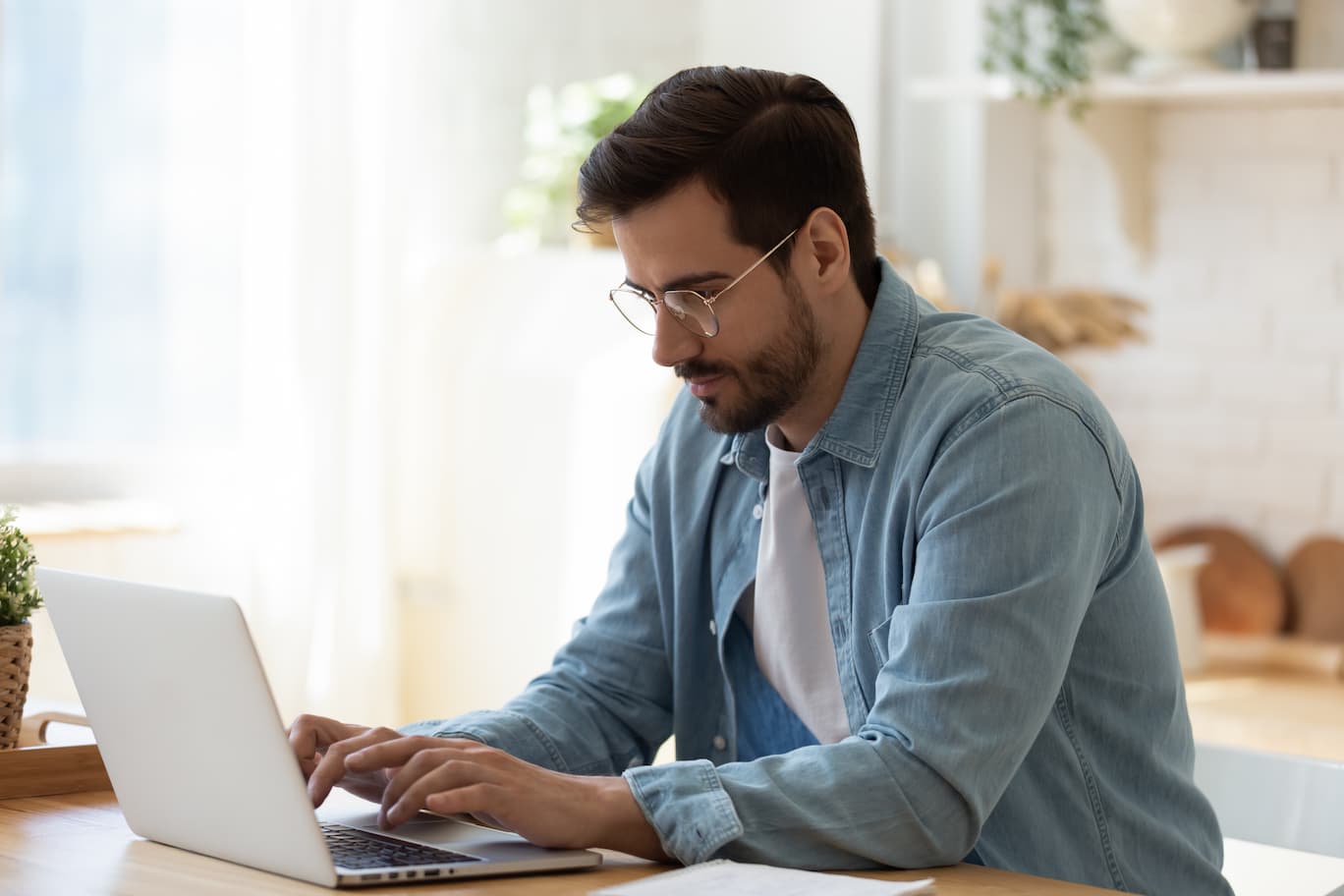 Man Working from home