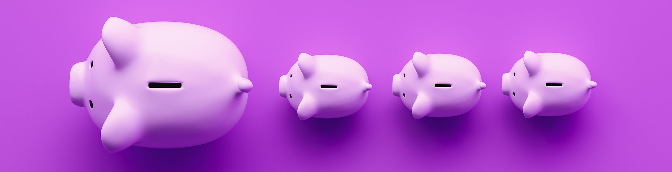 Four piggy banks